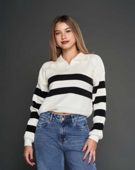 Sueter tejido cuello tipo Polo